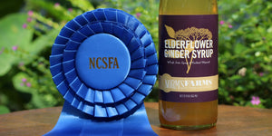 Norm's Farms Elderflower Ginger Syrup Wins Blue Ribbon Award