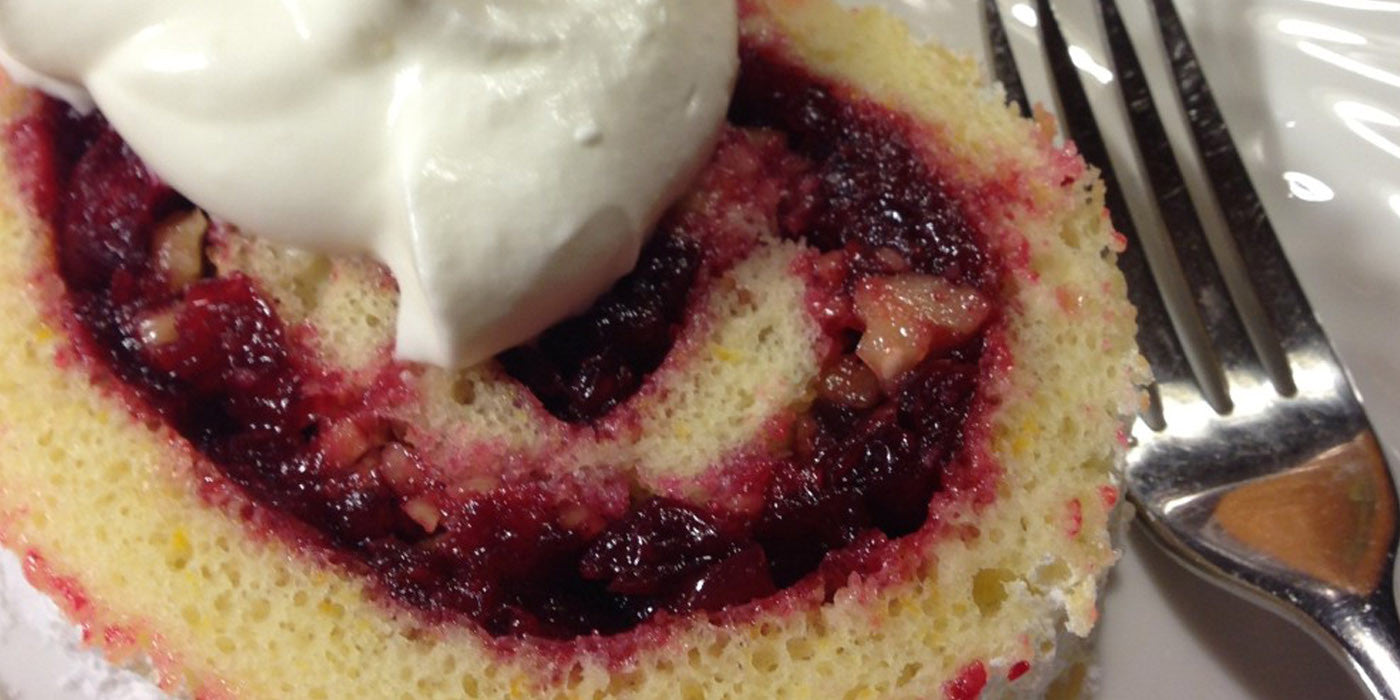 Elderberry Cranberry Walnut Cake Roll