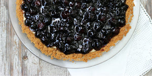 Elderflower Cream Pie with Blueberries and Elderberries